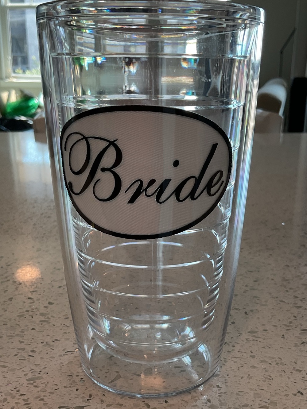 Bride Tervis Tumbler Wedding Travel Cup Clear Insulated 16oz
